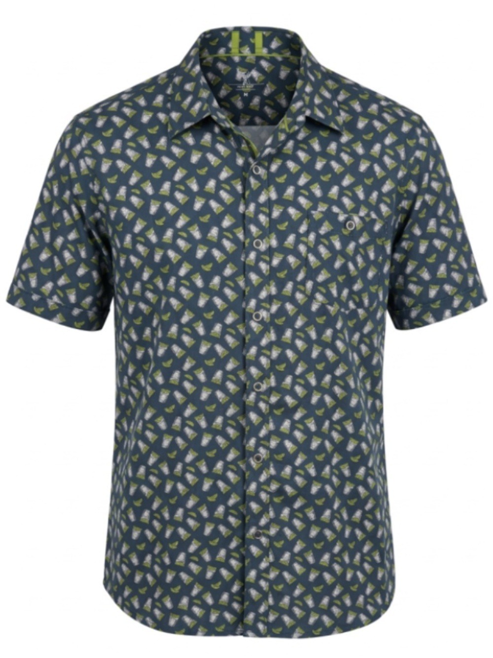Men's XL NICOBY Blue Green Short Sleeve Shirt